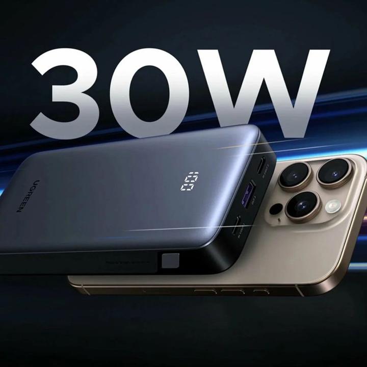 Actual product image Ugreen Powerbank Powerbank Nexode 10000mAh 30W USB-A 2xUSB-C - szary (10000 mAh, 30 W, 37 Wh)