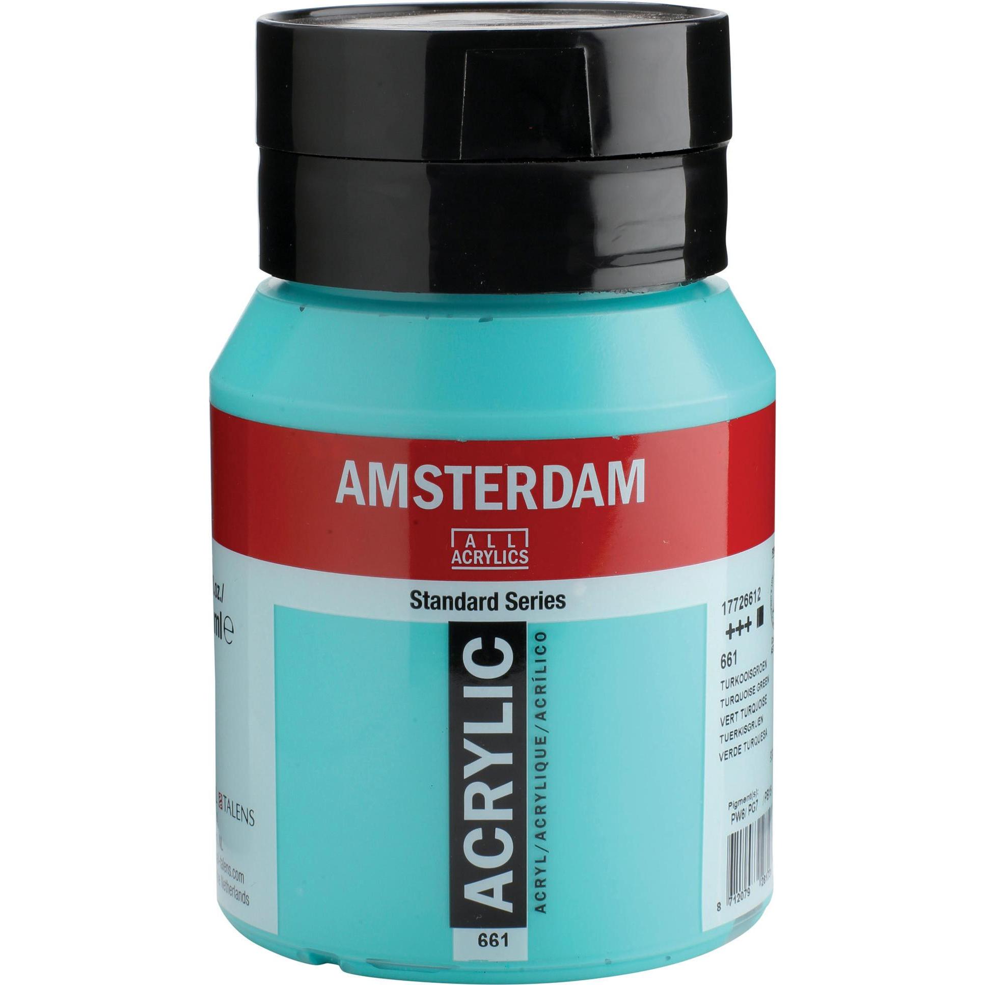 Talens, Künstlerfarbe + Bastelfarbe, Amsterdam (Türkisgrün, 500 ml)