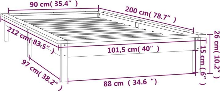 Produktbild vidaXL Bettgestell (100 x 200 cm)