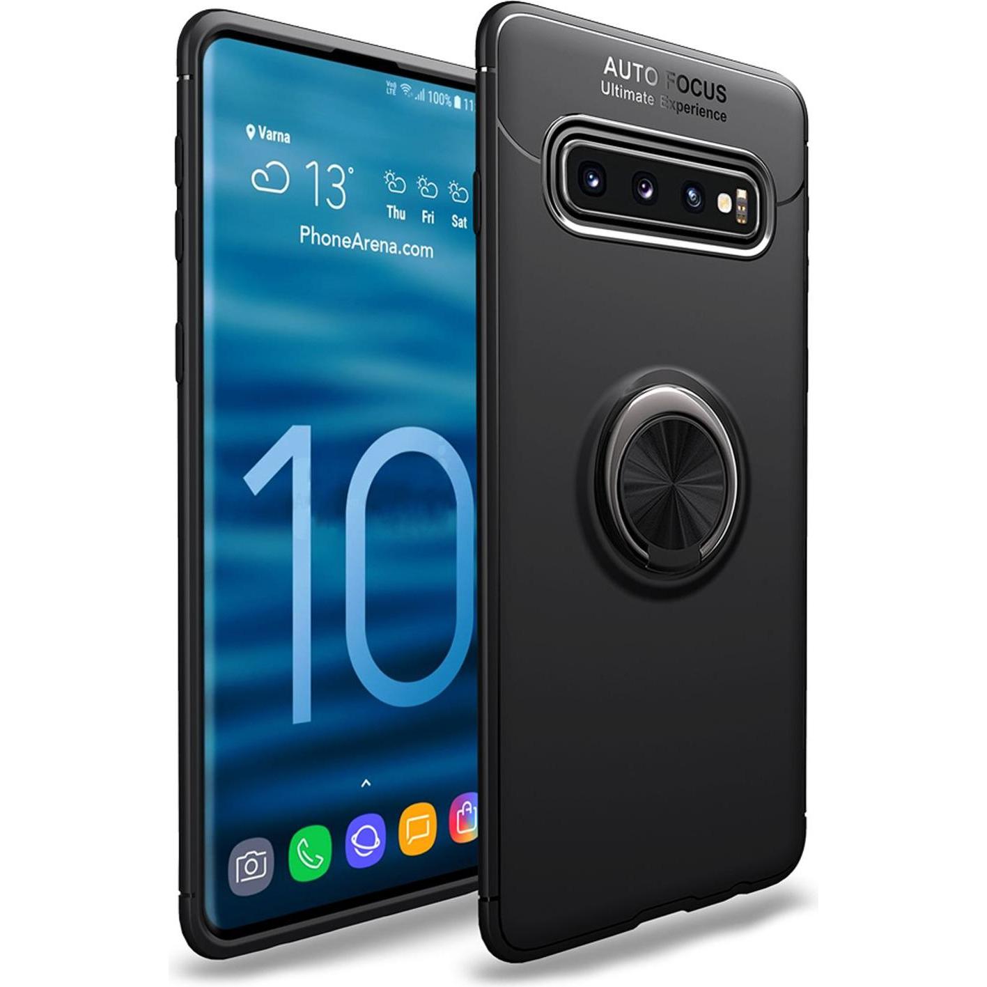 Nalia 360 Grad Handyhülle (Samsung Galaxy S10+), Smartphone Hülle, Schwarz