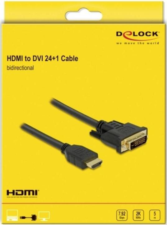Produktbild Delock DVI| HDMI (Typ A) — DVI| HDMI (Typ A) (5 m, DVI, HDMI)