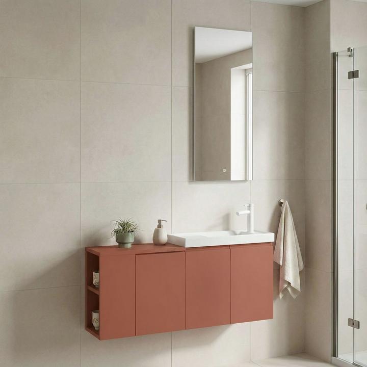Produktbild Homitis Perla 110 Bathroom Cabinet With Sink & Mirror Set (2 Pieces)