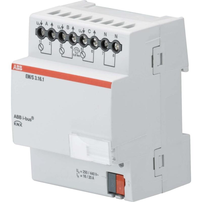 ABB, Energiemessgerät, EM/S3.16.1 Energiemodul, EM/S3.16.1 3F, 16/20A, REG