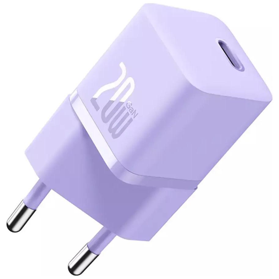 Baseus Mini-Wandladegerät GaN5 20W (lila) (20 W), USB Ladegerät, Violett