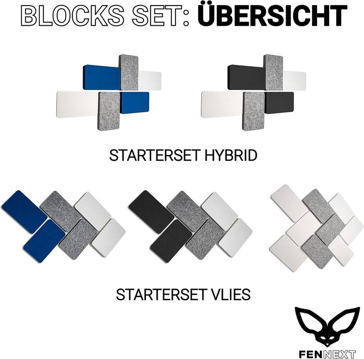 Immagine prodotto Fennext 9 Stück 3D Schallabsorber-Paneele Vliesduo für Akustikdämmung (9 pz.)