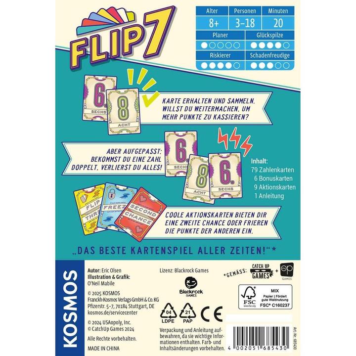 Image du produit Kosmos Flip 7 (Allemand, 3 - 18 Joueur)