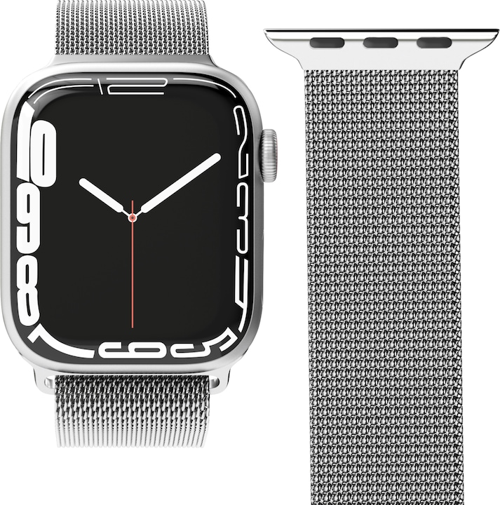 Actual product image Vonmählen Milanese Loop (42 mm, 44 mm, 45 mm, 49 mm, Stainless steel, Apple Watch Ultra, Apple Watch Series 1, Apple Watch Series 2, Apple Watch Series 3, Apple Watch Series 4, Apple Watch Series 5, Apple Watch Series 6, Apple Watch Series 7, Apple Watch Series 8, Apple Watch Series 9, Apple Watch SE, Apple Watch Ultra 2)