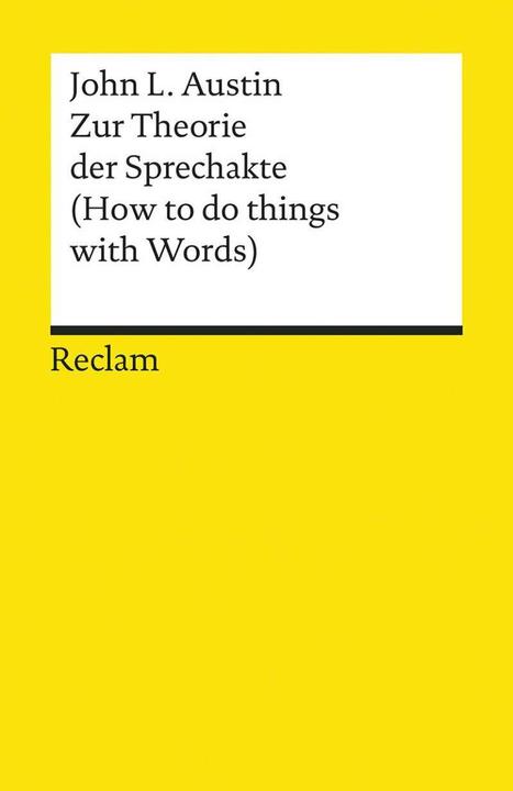 Produktbild Zur Theorie der Sprechakte (Deutsch, John Langshaw Austin, 1986)