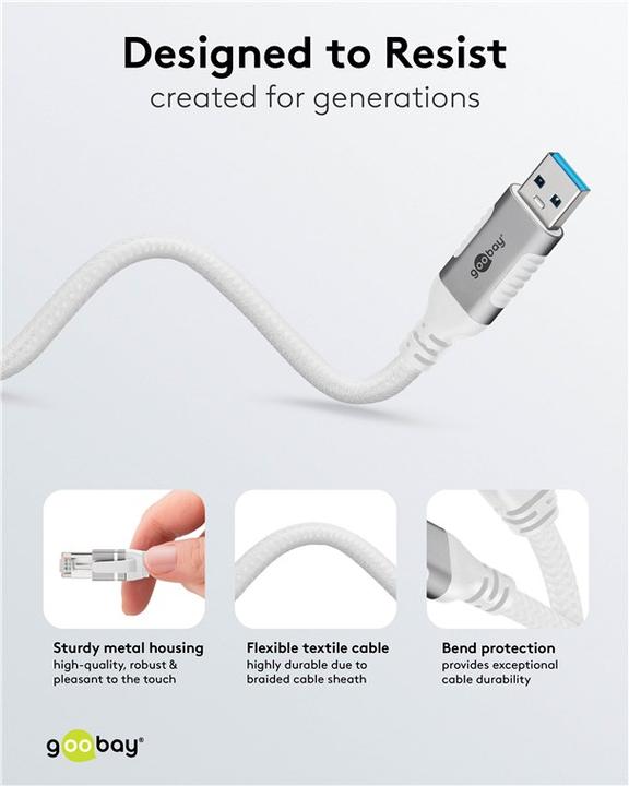 Produktbild Goobay Ethernet-Kabel USB-A 3.0 auf RJ45, 3 m (USB 3.0, RJ45 (1x))