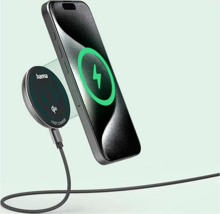 Actual product image Hama Kabelloses Qi2-Ladegerät, induktiv Schnellladen am Schreibtisch etc., 15 W (15 W)