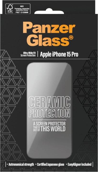 Produktbild PanzerGlass Ultra-Wide Fit w. EasyAligner (1 Stk., Apple iPhone 15 Pro)