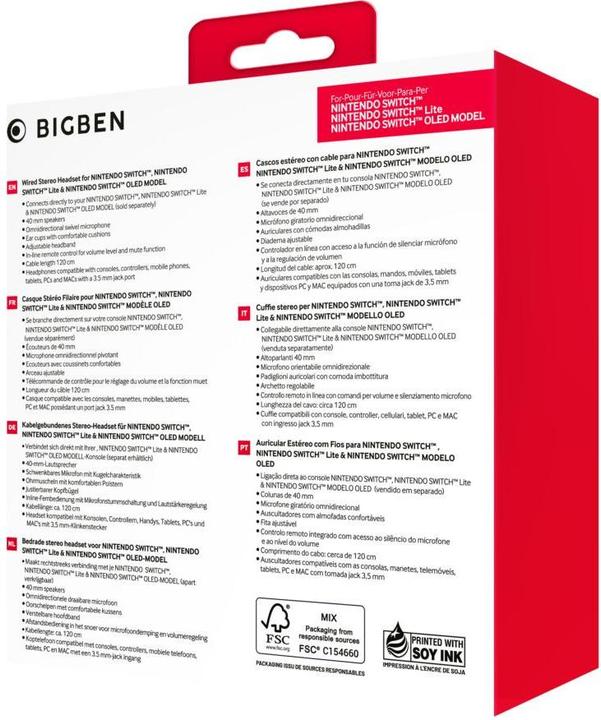 Actual product image Nacon Gaming Stereo Gaming Headset V1 (Cable)