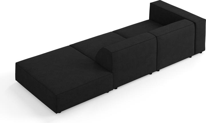Actual product image Cosmopolitan Design Right Sofa, "Arendal", 4 Seats, Black, 262x102x70 Made in Europe (Corner sofa)