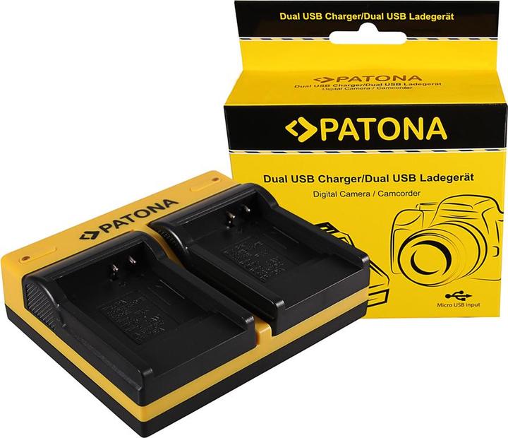 Actual product image Patona Dual charger for Casio Panasonic CGA-S007E Exilim EXZ150 EX-Z150 EXZ155 EX-Z155 incl. Micro- (Camera battery charger)