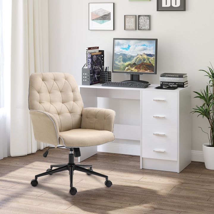 Produktbild Homcom Bürostuhl mit Wippfunktion, aus Webstoff und Polyester, gemütlich