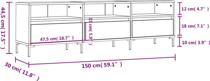 Produktbild vidaXL TV-Schrank (30 x 150 x 44.50 cm)