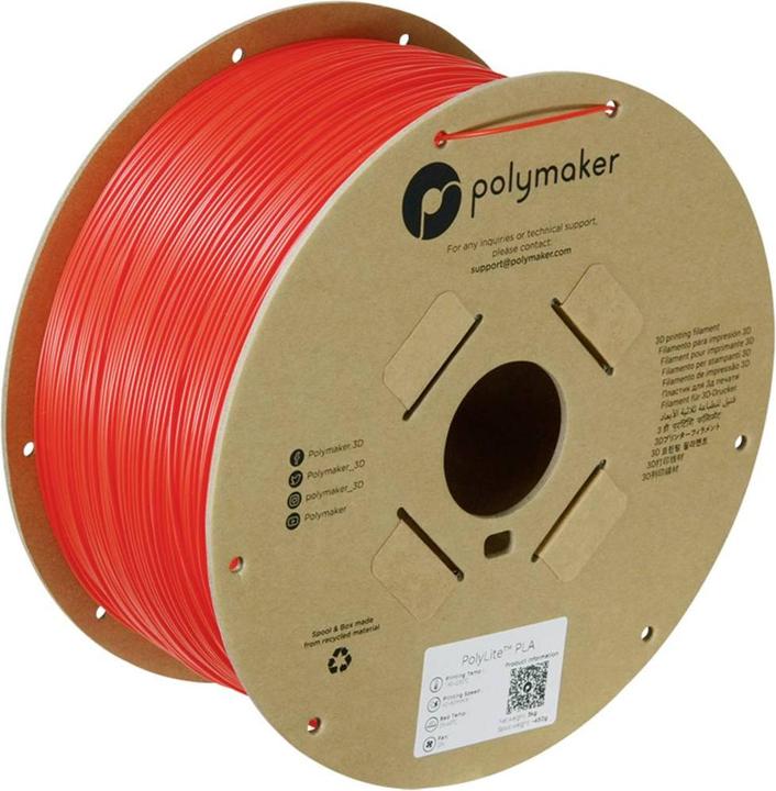 Produktbild Polymaker PA02066 Filament PLA hohe Steifigkeit, hohe Zugfestigkeit 1.75mm 3000g Rot PolyLite™ 1St. (PLA, 1.75 mm, 3000 g)