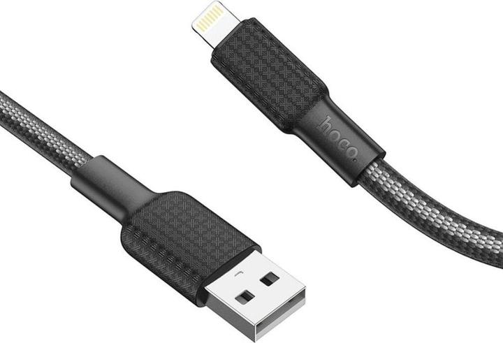 Actual product image Partner Telecom Hoco - Data Cable Jaeger (X69) - USB-A to Lightning, 12W, 2.4A, 1.0m - Black / White (1 m, USB 2.0, 12 W)