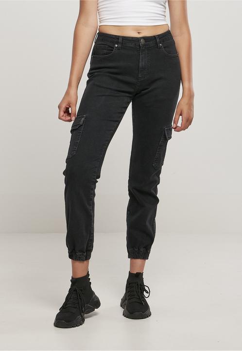 Actual product image Urban Classics Ladies Organic Stretch Denim Cargo Pants - 16966 (28)