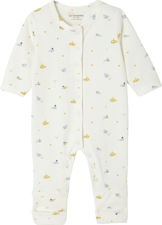Actual product image Vertbaudet Bio-Kollektion: Baby Strampler mit variablen Füssen, Unterwassermotive (62)
