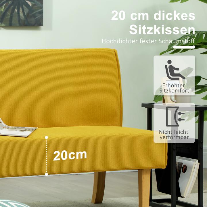 Actual product image Homcom 2 Sitzer Sofa Polyester Gelb (2 person sofa)