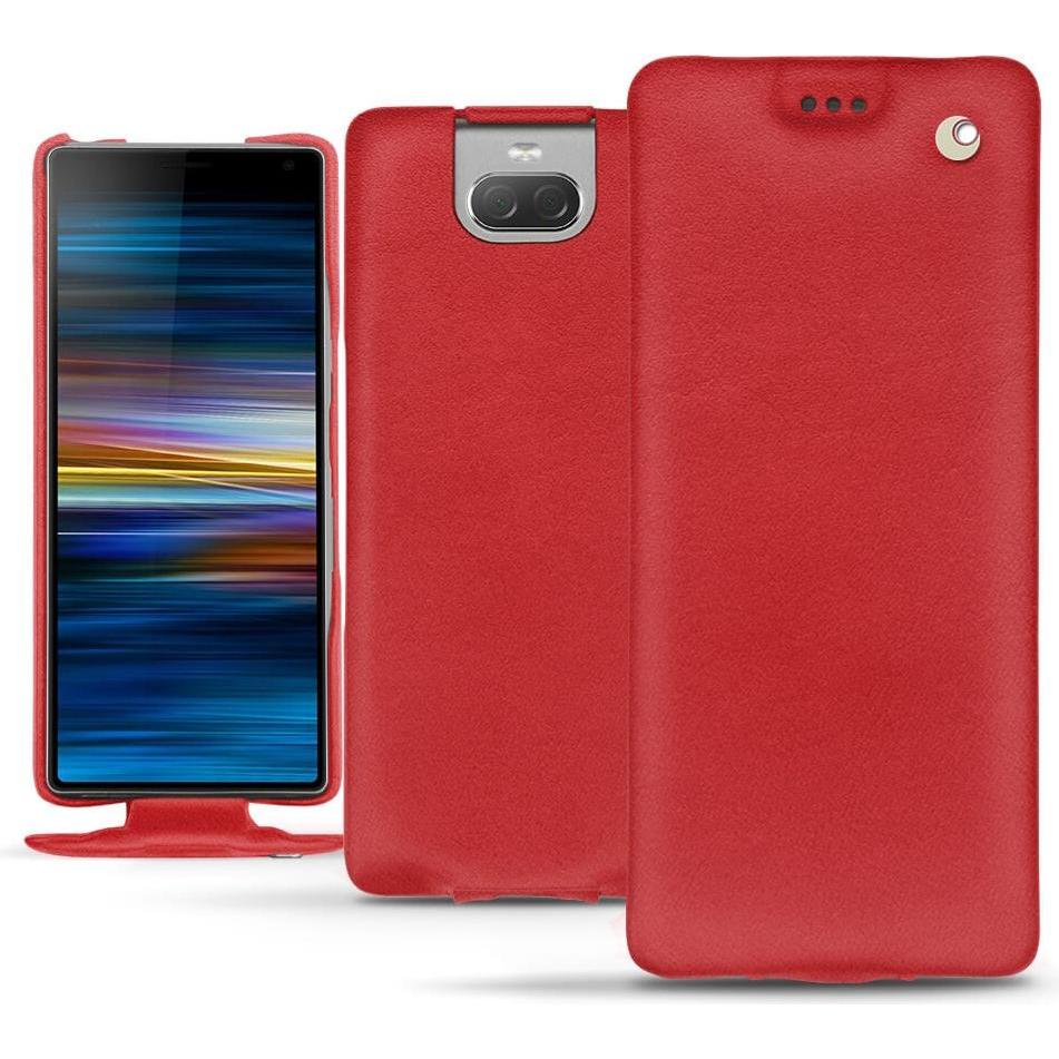 Noreve Lederschutzhülle vertikal (Sony Xperia 10), Smartphone Hülle, Rot