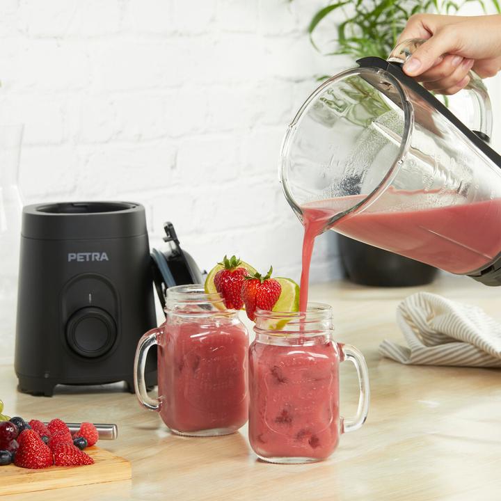 Immagine prodotto Petra PT5531MBLKVDE Frullatore a caraffa in vetro nero (600 W)