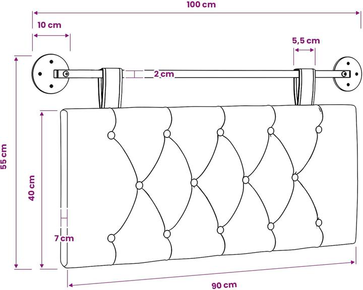 Actual product image vidaXL Modernes Kopfteil (100 x 55 x 7 cm)