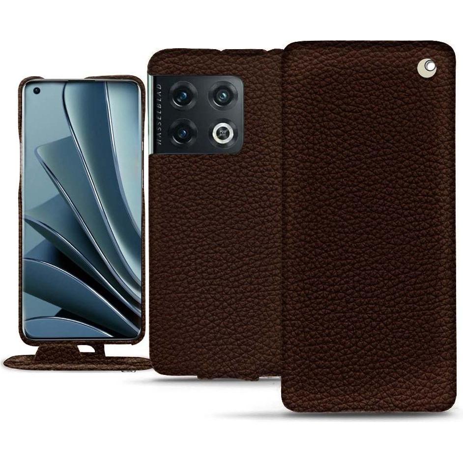 Noreve Lederschutzhülle vertikal (OnePlus 10 Pro), Smartphone Hülle, Braun