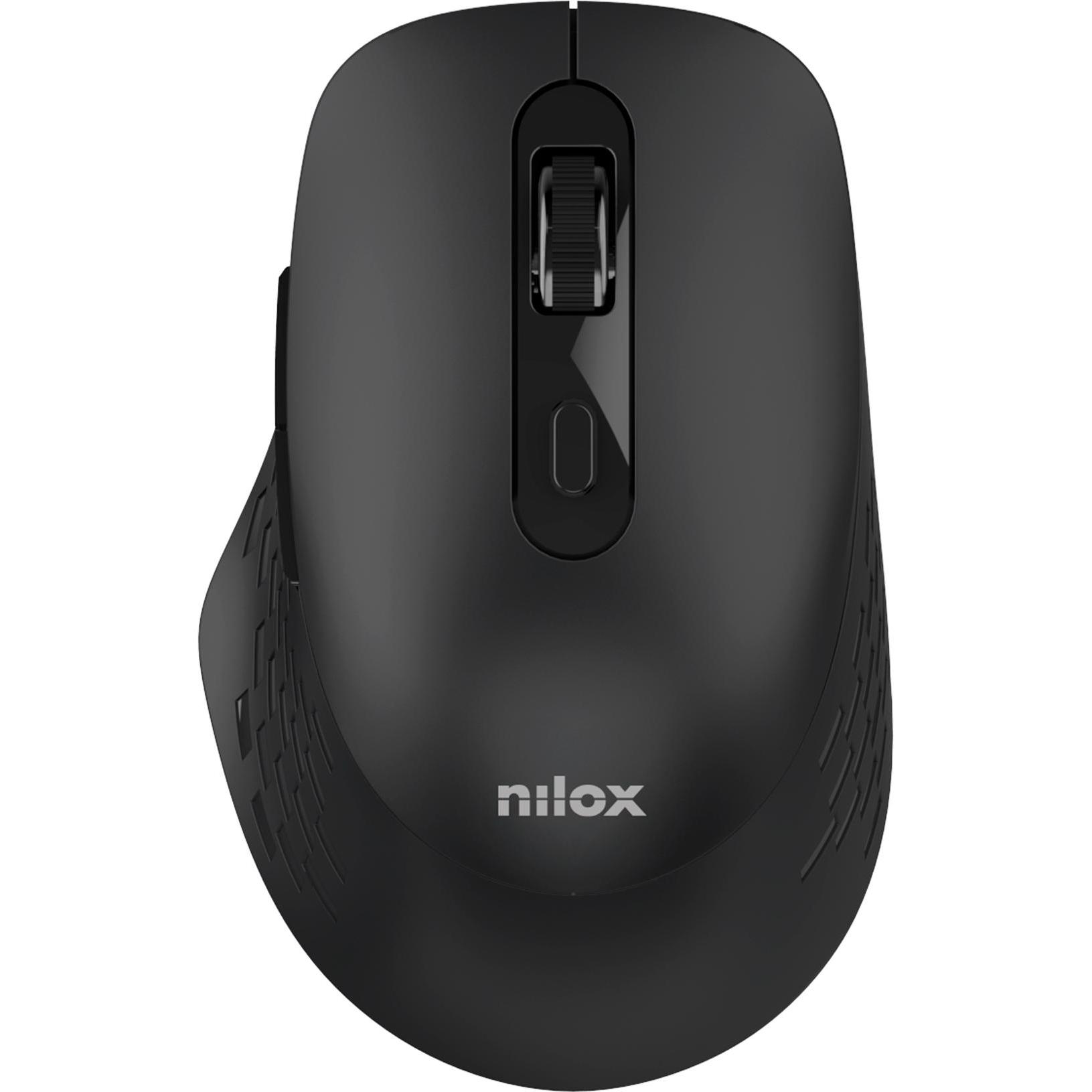 Nilox Raton Dual Wireless 1600 Dpi Negro (Senza fili), Mouse, Nero