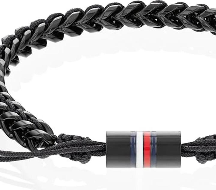 Immagine prodotto Tommy Hilfiger Bracciale in metallo intrecciato (19 cm, Acciaio inossidabile, Nylon)