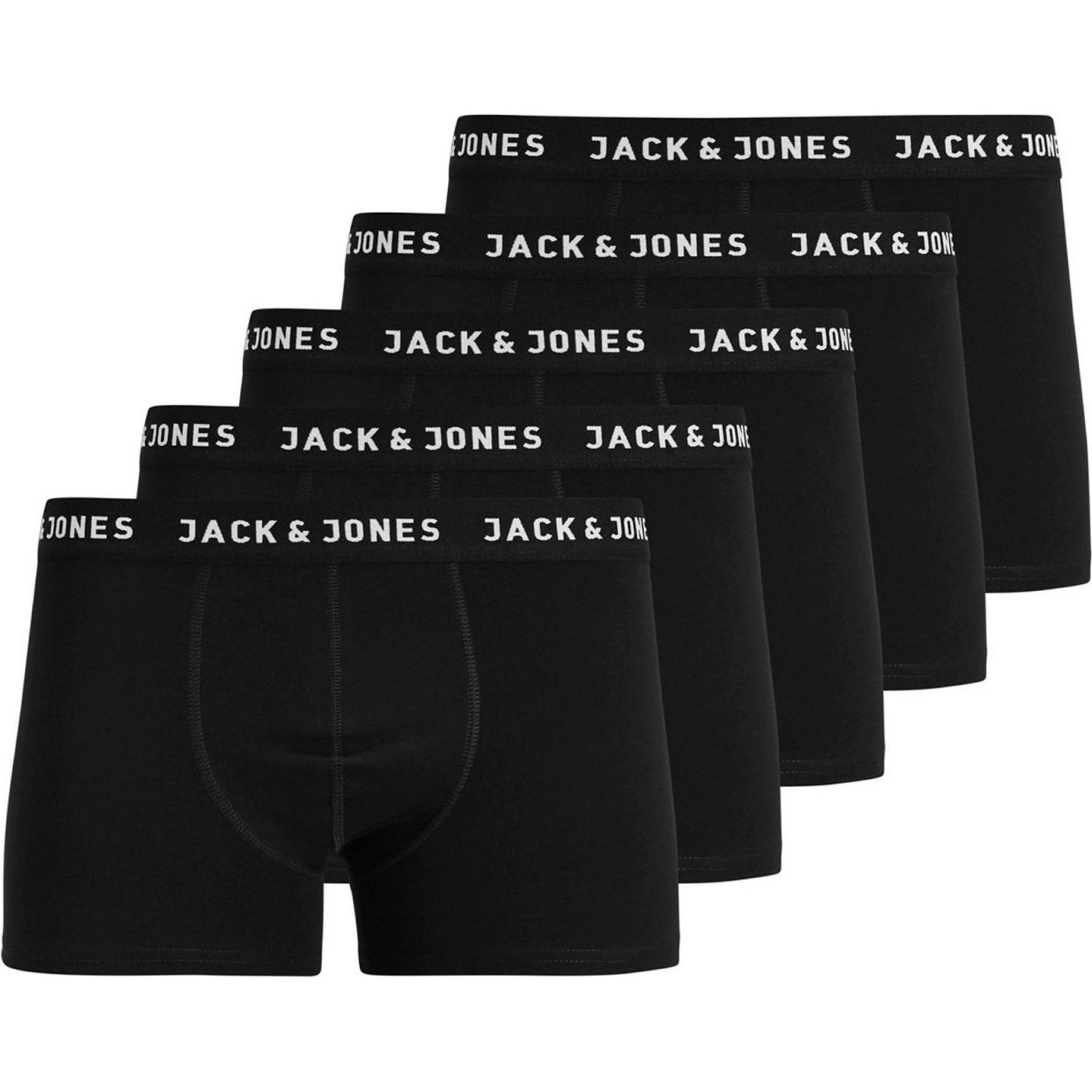 Jack & Jones, Jungen, Unterhosen, Jungs 5er-Pack Boxershorts, Schwarz, (152, 5er Pack)