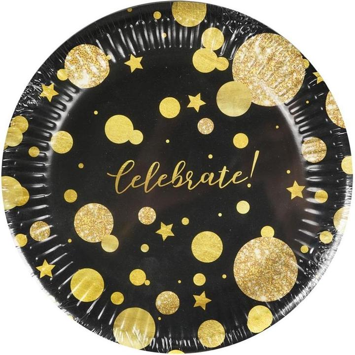 Produktbild Arpex Glam Party schwarze Pappteller, 8 Stück (8x)