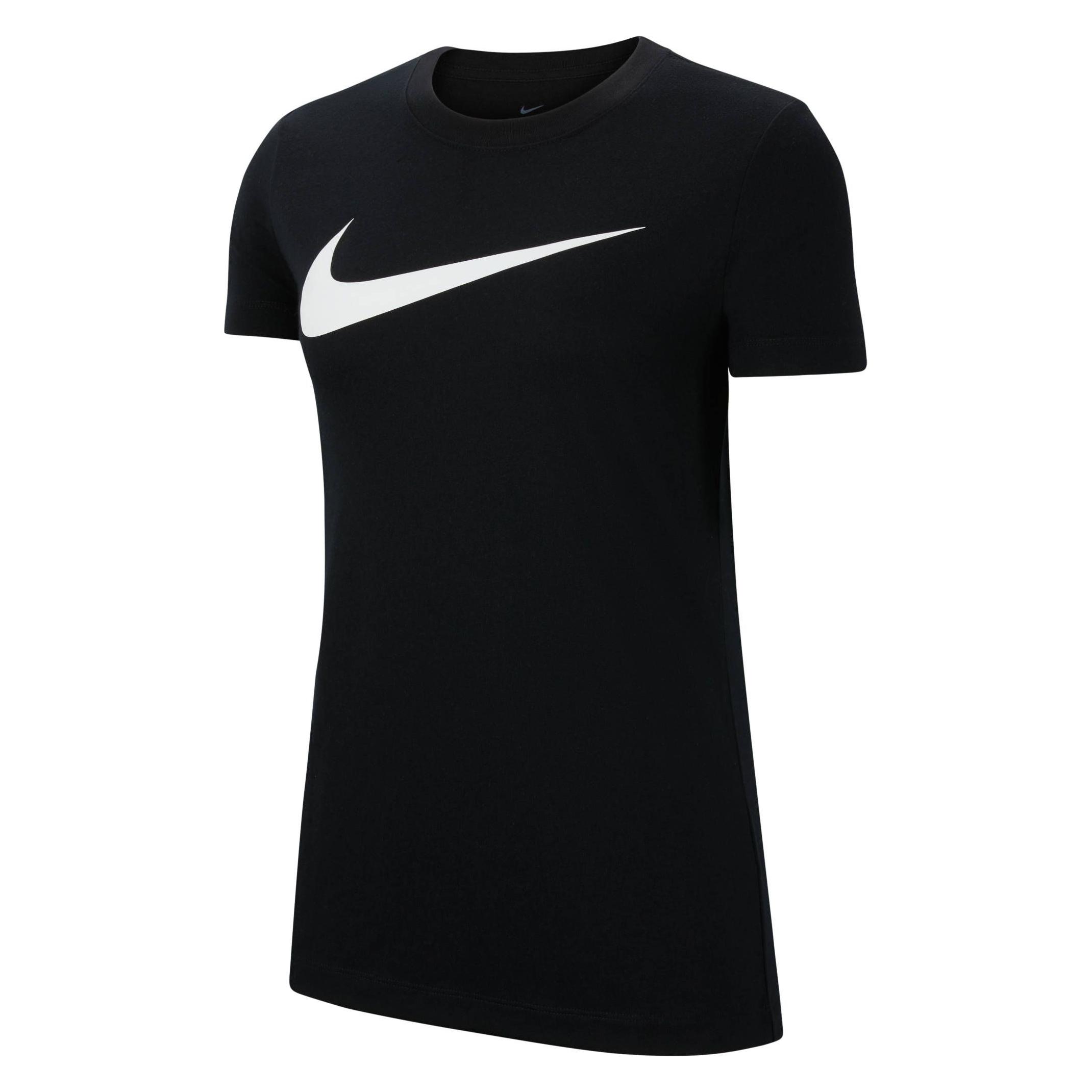 Nike, Damen, Sportshirt, Park 20 T-Shirt Swoosh Damen (L), Schwarz, L