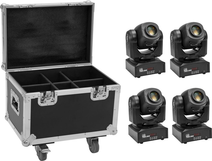 Actual product image Eurolite Set 4x LED TMH-S60 Moving-Head-Spot + Case (Set)