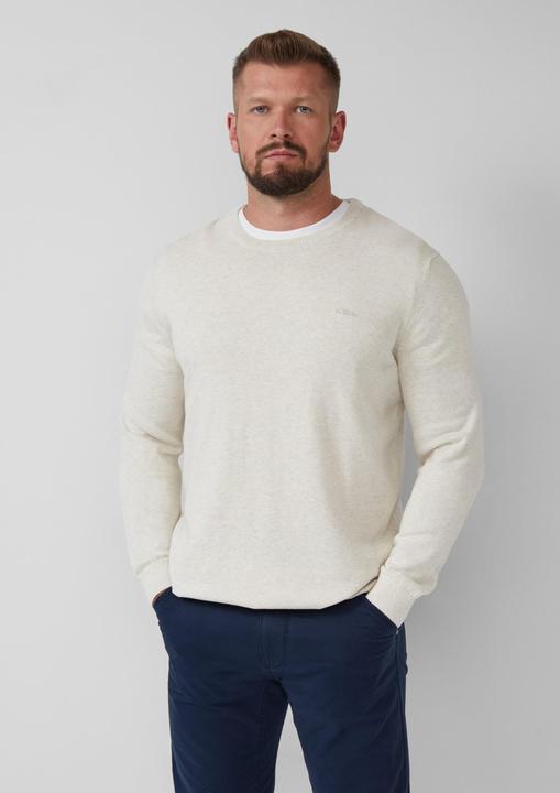 Produktbild s.Oliver Strickpullover Baumwollpullover mit Logo-Stickerei (XXL)