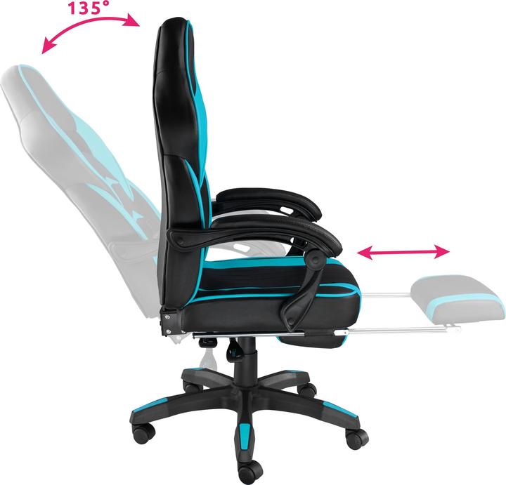 Produktbild tectake Racing Bürostuhl mit Fussstütze