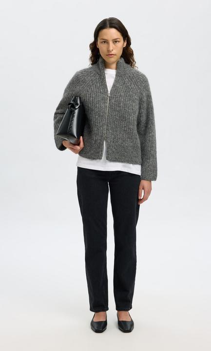Actual product image Selected Wollmix Strickjacke mit Reissverschluss (L)