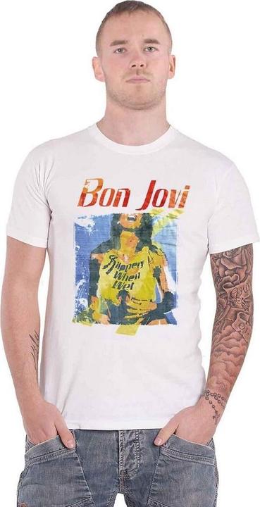 Immagine prodotto Bon Jovi Maglietta unisex adulti Slippery When Wet Original Cover in cotone (S)