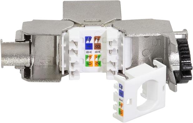 Actual product image LogiLink Cat.6A keystone socket, shielded, set of 24, tool-free (Keystone module)