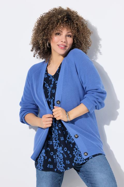 Produktbild Ulla Popken Strickjacke, Knöpfe, V-Ausschnitt, Langarm (46, 48)