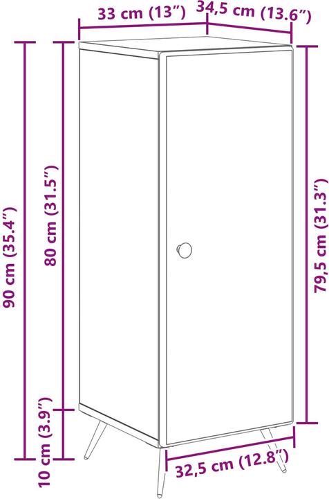 Produktbild vidaXL Sideboard-Buffet (34.50 x 33 x 90 cm)