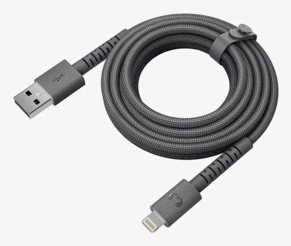 Actual product image Fresh'N Rebel Fresh 'n Rebel USB-A zu Lightning silicon geflochtenes Kabel "FlexWave" 70cm, Storm Grey (0.70 m, 12 W)