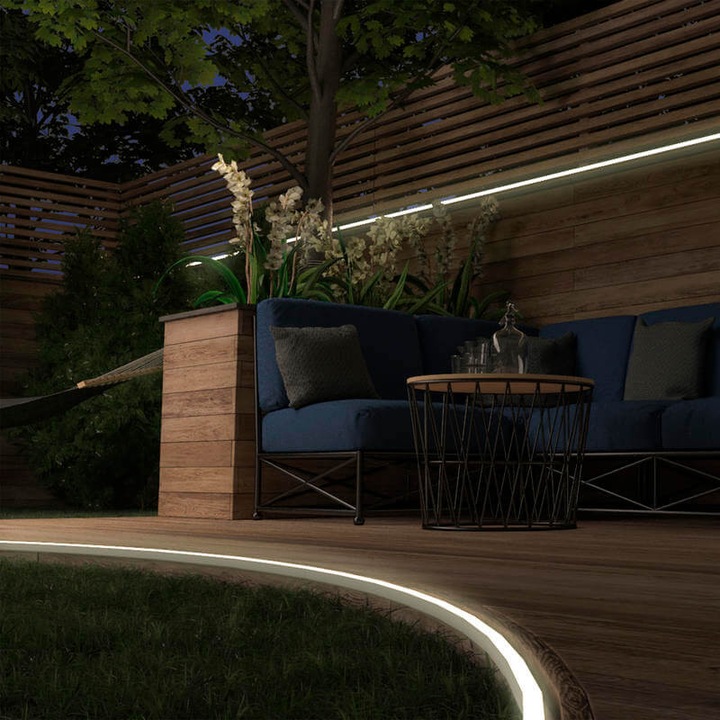 Productafbeelding Müller Licht Outdoor LED-Strip wit + kleur 36W 1200 lm 1800- 6500 K + RGB warmwit daglicht (Warm wit, 500 cm, Buiten)