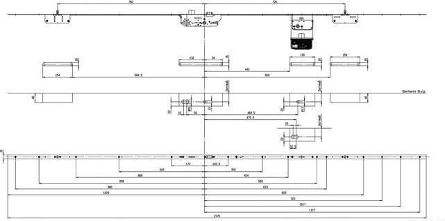 Image du produit Fuhr Serrure multipoints Multisafe PZW 20/45/92/8 mm plat argent 2170 mm pêne dormant