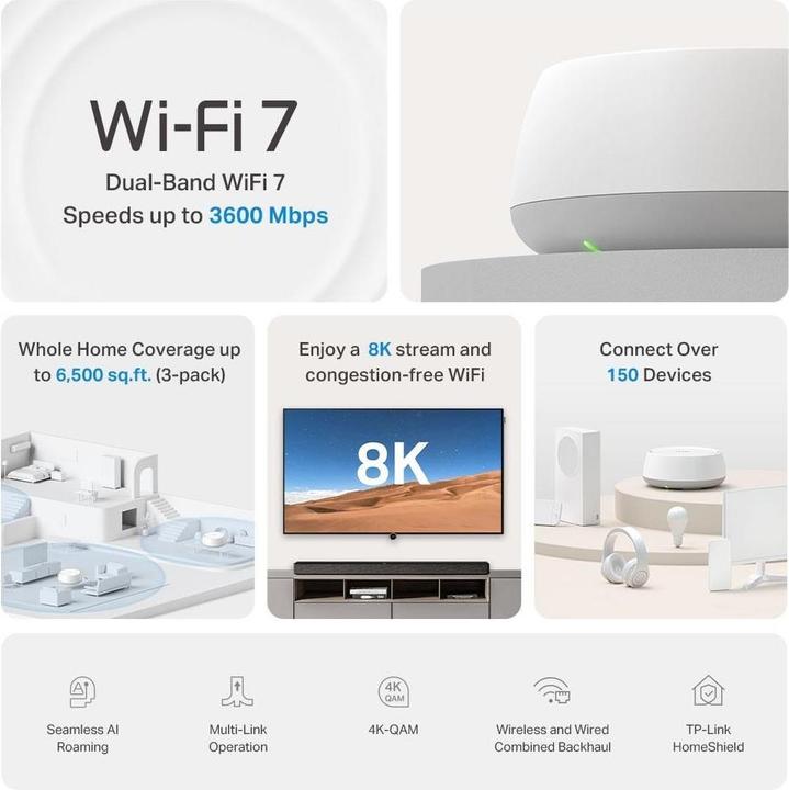 Produktbild TP-Link Wifi7 home mesh Deco BE22(1-pack)