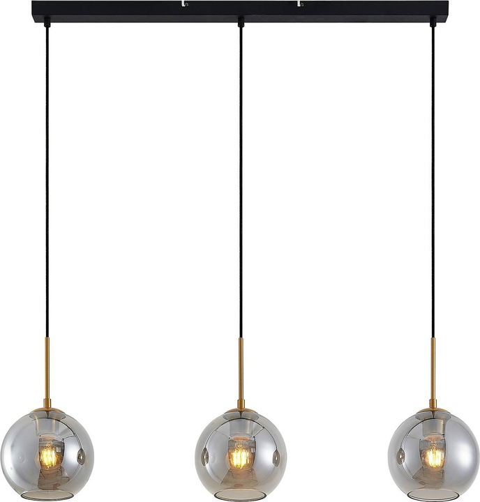 Immagine prodotto Lindby Lampada a sospensione Hiwana 3 Smoke/Brass (E27)