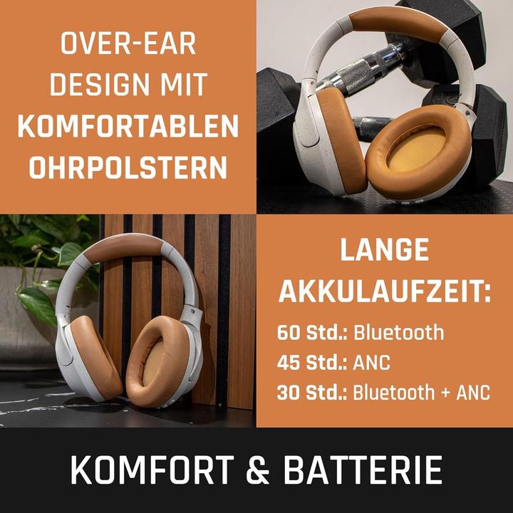 Actual product image Lenco Bluetooth headphones HPB-830GY grey ANC, APK (ANC, 60 h, Wireless)