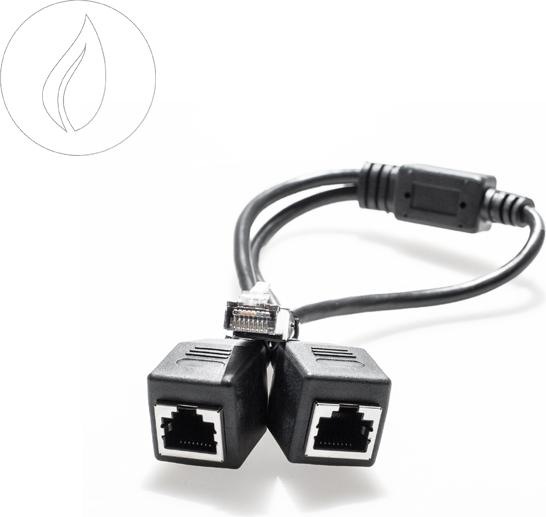 Produktbild CarbonActive Y-Adapter M2F RJ45 LAN Kabel