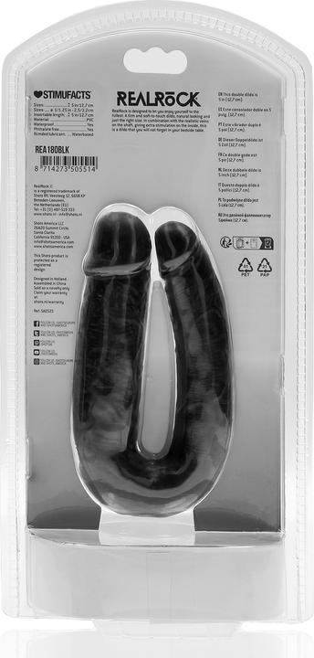 Produktbild RealRock U Shaped Double Dildo 5 / 12,7 cm - Black